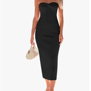 LILLUSORY Knitted Twisted Front Bodycon Dress with Back Slit (L) NWT